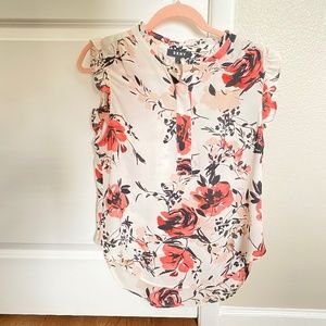 Shirt; Blouse Floral Ruffled